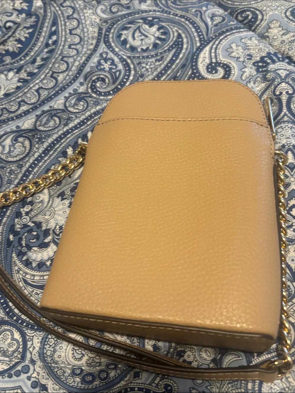 Michael Kors Pebbled Leather Crossbody with Gold Chain